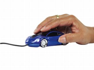 Porsche sininen. Johdollinen optinen rullahiiri.