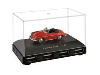Porsche 356B punainen. USB-Hubi 4 porttia - Sulje napsauttamalla kuva