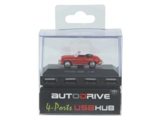 Porsche 356B punainen. USB-Hubi 4 porttia - Sulje napsauttamalla kuva