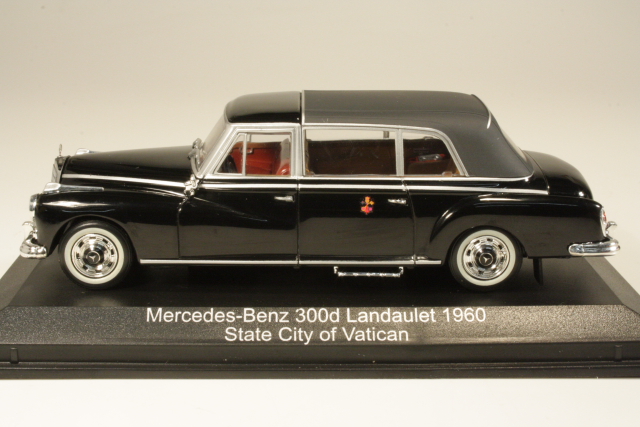 Mercedes 300D Landaulet 1960 State City of Vatican, musta - Sulje napsauttamalla kuva