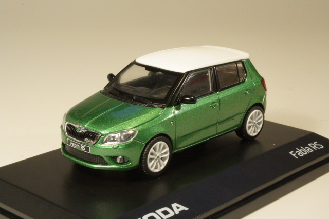 Skoda Fabia II RS 2010, vihreä/valkoinen - Sulje napsauttamalla kuva