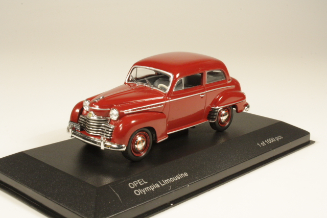 Opel Olympia 2d Saloon 1950, punainen - Sulje napsauttamalla kuva