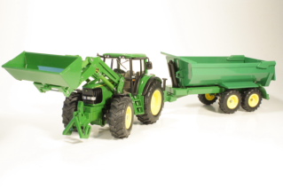 John Deere 6820 with Front Loader + Trailer