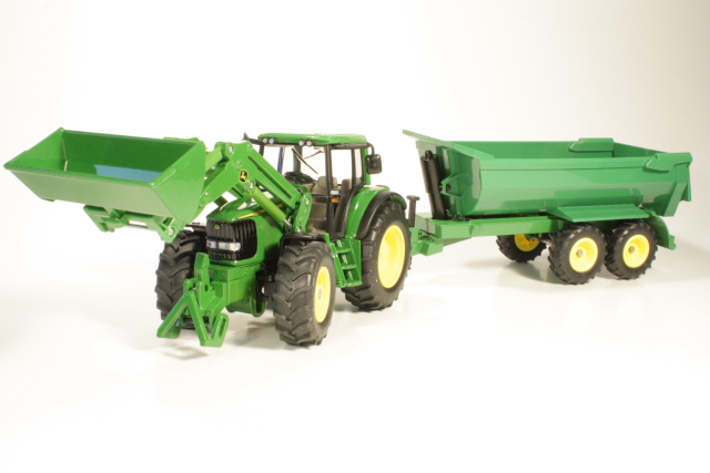 John Deere 6820 with Front Loader + Trailer