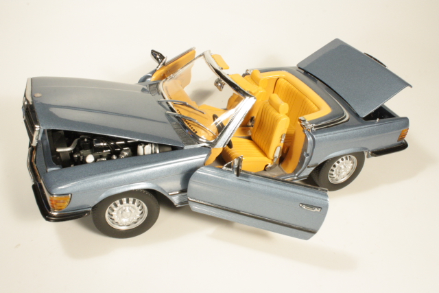 Mercedes 350SL Convertible Open 1977, sininen