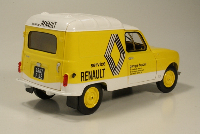 Renault R4F4 1972 "Renault Service", keltainen/valkoinen - Sulje napsauttamalla kuva