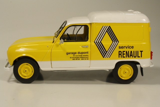 Renault R4F4 1972 "Renault Service", keltainen/valkoinen - Sulje napsauttamalla kuva