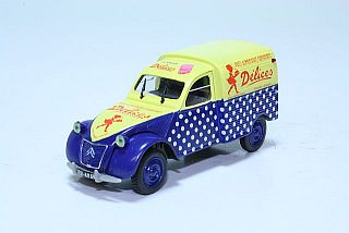 Citroen 2CV Azu 1955 "Delices", sininen/keltainen