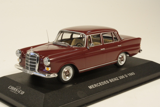 Mercedes 200D (w110) 1965, tummanpunainen - Sulje napsauttamalla kuva