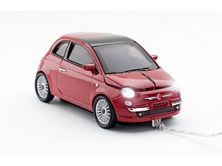 Fiat 500 2007 punainen. Johdollinen optinen rullahiiri. - Sulje napsauttamalla kuva