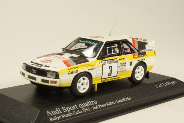 Audi Sport Quattro, 2nd. Monte Carlo 1985, W.Rohrl, no.3 - Sulje napsauttamalla kuva