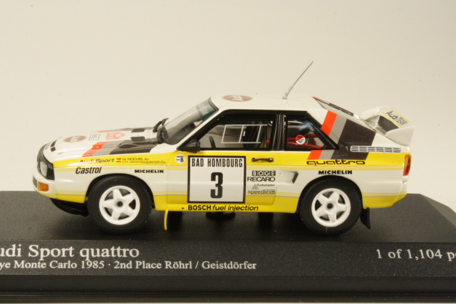 Audi Sport Quattro, 2nd. Monte Carlo 1985, W.Rohrl, no.3 - Sulje napsauttamalla kuva