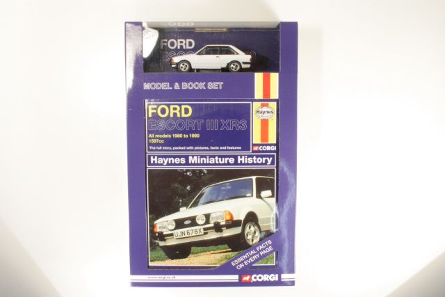 Ford Escort Mk3 XR3, white with Haynes Miniature History Book
