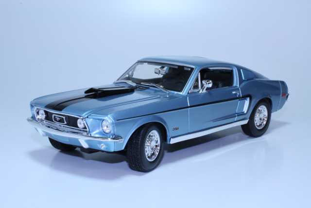 Ford Mustang GT Cobra Jet 1968, sininen - Sulje napsauttamalla kuva