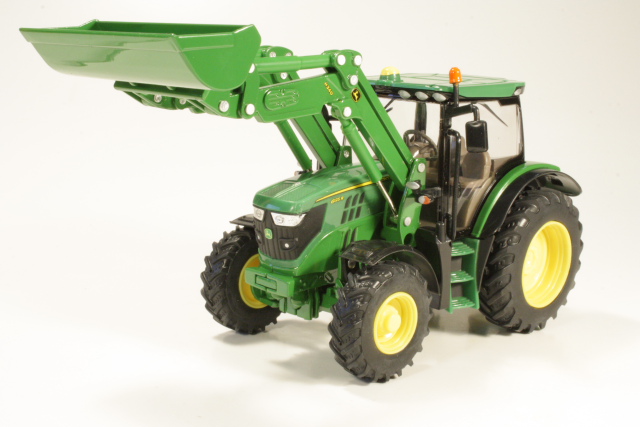 John Deere 6150R + etukuormaaja, vihreä