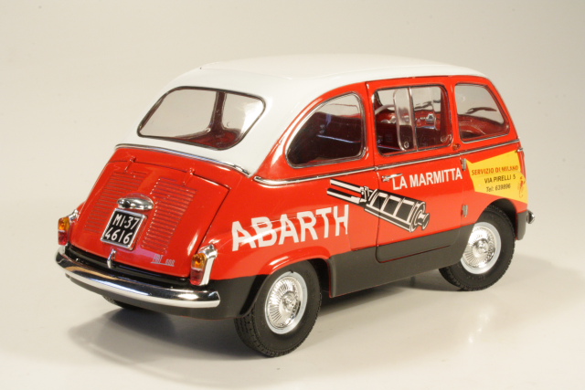 Fiat 600 Multipla Marmitta Abarth, red/white - Click Image to Close