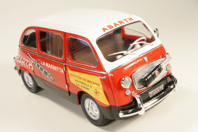 Fiat 600 Multipla Marmitta Abarth, punainen/valkoinen - Sulje napsauttamalla kuva