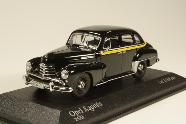 Opel Kapitan 1951 Taxi, musta - Sulje napsauttamalla kuva