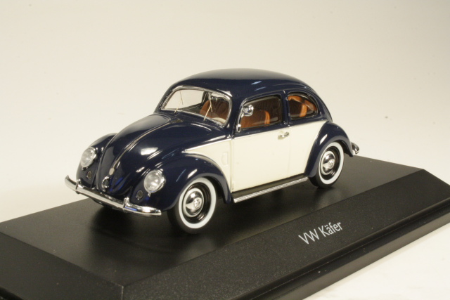 VW Beetle, blue/white