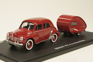 Renault 4CV with camper Ailette, dark red