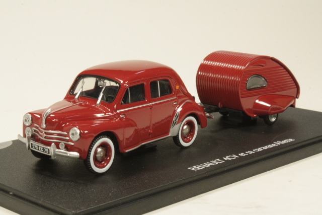 Renault 4CV with camper Ailette, dark red