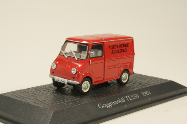 Goggomobil TL250 1963 "Stadtwerke Augsburg", punainen - Sulje napsauttamalla kuva