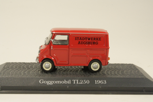 Goggomobil TL250 1963 "Stadtwerke Augsburg", punainen - Sulje napsauttamalla kuva