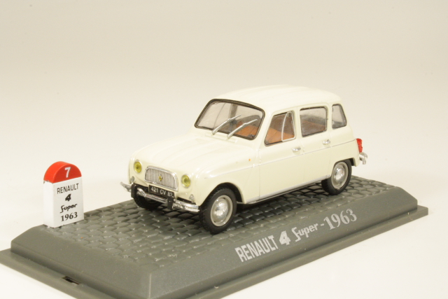 Renault 4 Super 1963, kermanvalkoinen - Sulje napsauttamalla kuva