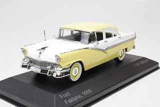 Ford Fairline 1956, keltainen/valkoinen - Sulje napsauttamalla kuva