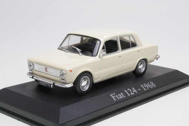 Fiat 124 1968, kermanvalkoinen - Sulje napsauttamalla kuva