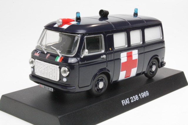 Fiat 238 Autoambulanza 1969, tummansininen "Carabinieri" - Sulje napsauttamalla kuva