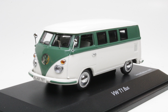 VW T1 Bus, vihreä/valkoinen - Sulje napsauttamalla kuva