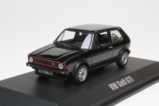 VW Golf 1 GTi 1976, musta - Sulje napsauttamalla kuva