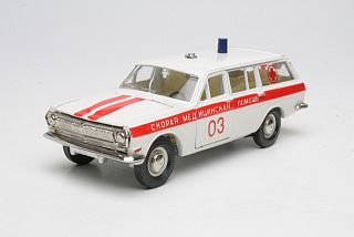 Volga GAZ 24-02 Ambulanssi, valkoinen/punainen - Sulje napsauttamalla kuva