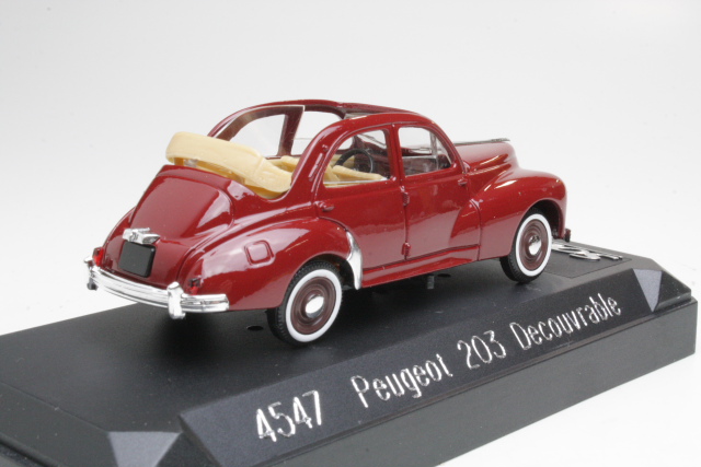 Peugeot 203 Convertible 1952, tummanpunainen - Sulje napsauttamalla kuva