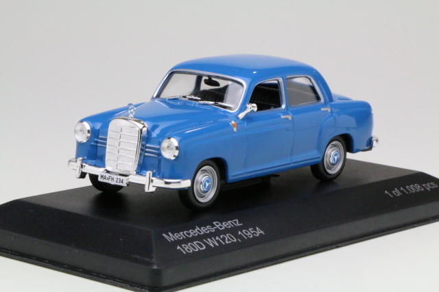 Mercedes 180D (W120) 1954, sininen - Sulje napsauttamalla kuva