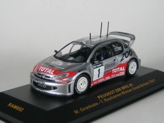 Peugeot 206 WRC, 1st. Great Britain 2001, M.Grönholm, no.1