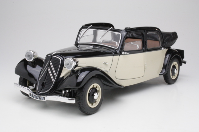 Citroen Traction 11B Decouvrable 1938, musta/beige - Sulje napsauttamalla kuva