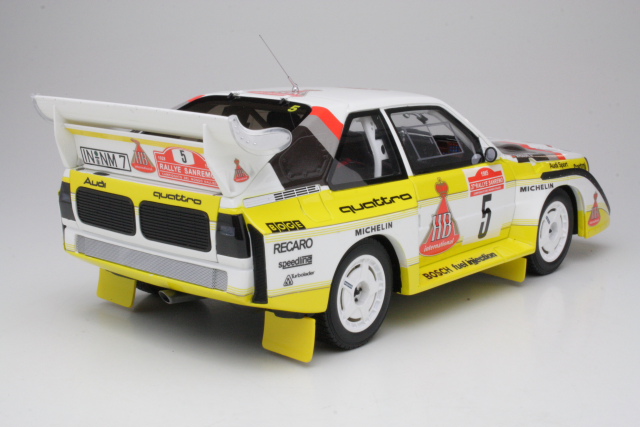 Audi Sport Quattro S1, San Remo 1985, W.Rohrl, no.5 - Sulje napsauttamalla kuva