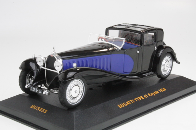 Bugatti Type 41 Royale 1928, musta/tummansininen - Sulje napsauttamalla kuva