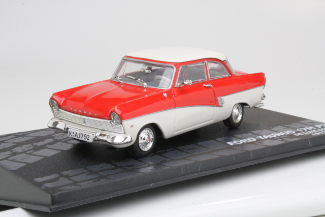 Ford Taunus 17M P2 Deluxe Coupe 1957, punainen/valkoinen - Sulje napsauttamalla kuva