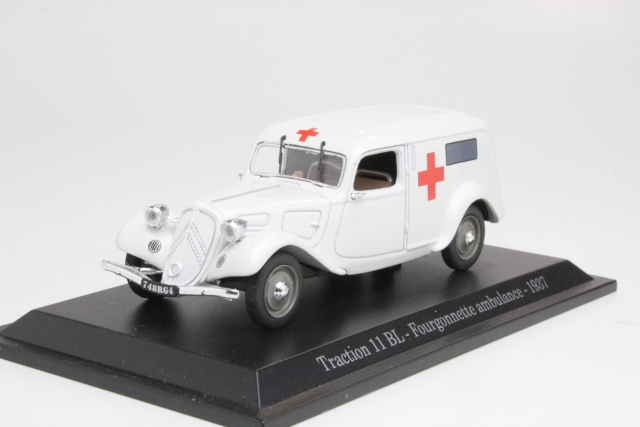 Citroen Traction 11BL Fourgonnette 1937 Ambulance, valkoinen - Sulje napsauttamalla kuva