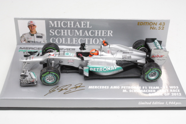 Mercedes AMG W03, Brazil GP 2012, M.Schumacher "Last Race" - Sulje napsauttamalla kuva