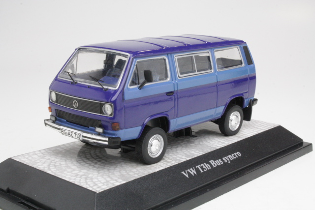 VW T3b Syncro Bus, sininen - Sulje napsauttamalla kuva