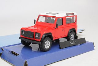 Land Rover Defender 90, punainen/valkoinen - Sulje napsauttamalla kuva