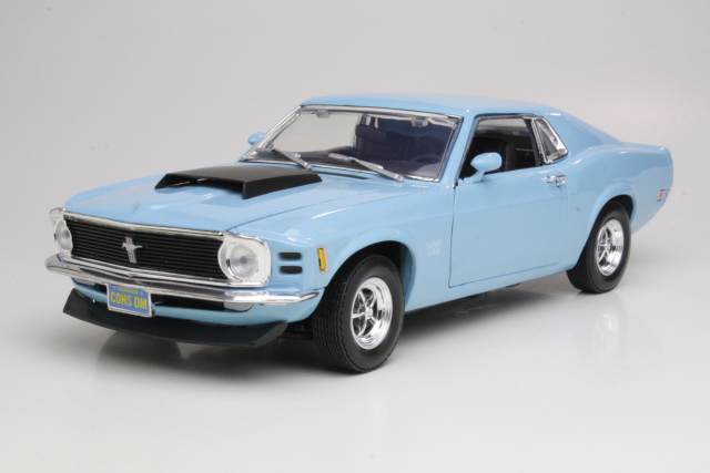 Ford Mustang Boss 429 Coupe 1970, vaaleansininen - Sulje napsauttamalla kuva