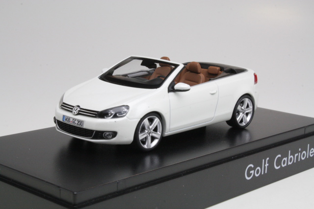 VW Golf 6 Cabriolet, valkoinen - Sulje napsauttamalla kuva