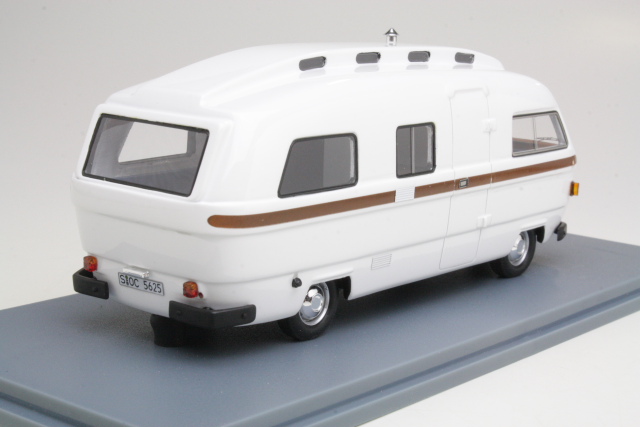 Mercedes L206D Orion II Camper 1974, valkoinen - Sulje napsauttamalla kuva