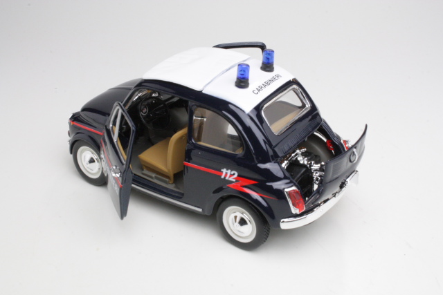 Fiat 500 1965 Carabinieri, tummansininen - Sulje napsauttamalla kuva