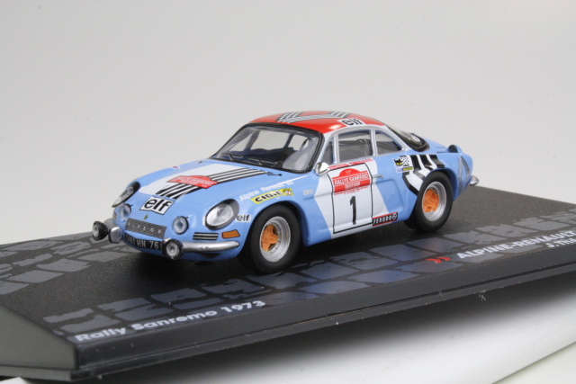 Alpine Renault A110 1800, San Remo 1973, J.Therier, no.1 - Sulje napsauttamalla kuva